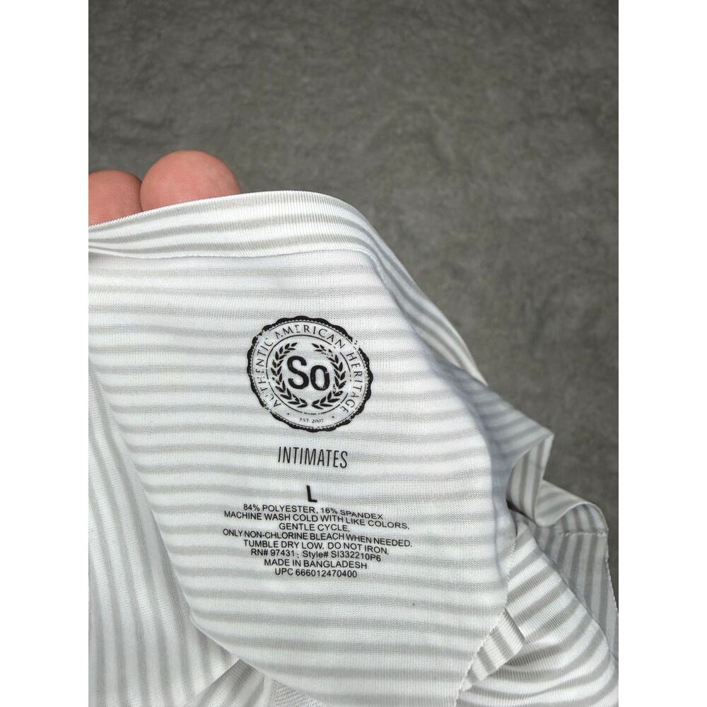NWT SO Intimates No Show Thong Panty Lot Gray Stripe Heather Size L - Picture 4 of 4